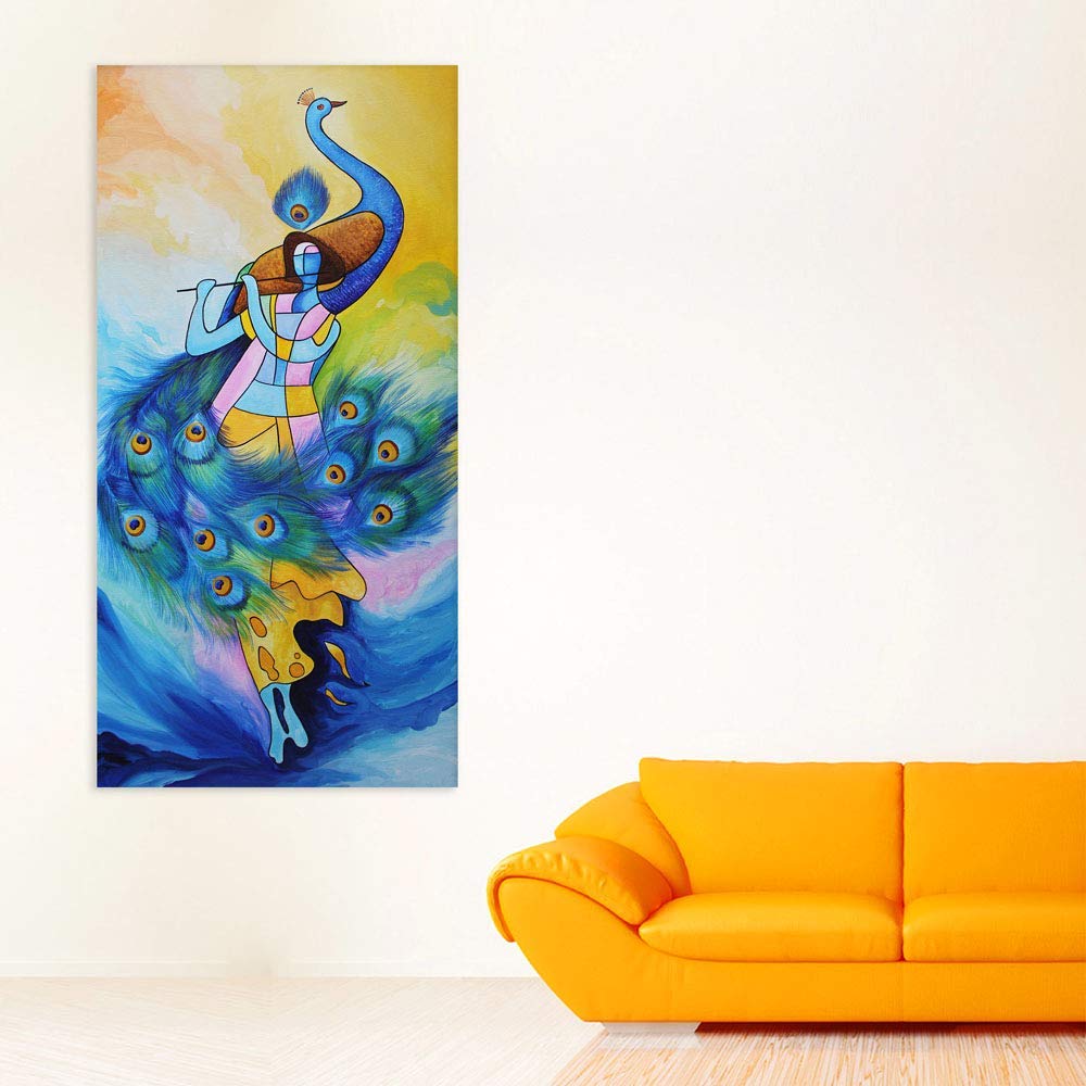inep-b07v77skqj-krishna-cool-unframed-wall-art-featuring-lord-krishna-in-vivid-green-on-premium-cotton-canvas.jpg